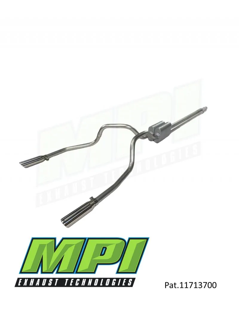 MPI Exhaust Technologies Clamp-on Kit w/Mufflers & Polished Bright Chrome Tips Ford - F122-UBTBCM-C